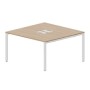 Strike STN2TL147 OWBL (Светлый дуб/Белый) Составной стол на 2 рабочих места, 2 металлических аутлета