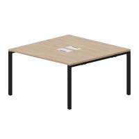 Strike STN2TL147 OWNR (Светлый дуб/Черный) Составной стол на 2 рабочих места, 2 металлических аутлета