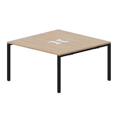 Strike STN2TL147 OWNR (Светлый дуб/Черный) Составной стол на 2 рабочих места, 2 металлических аутлета