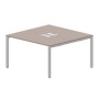Strike STN2TL147 TRAL (Тортора/Алюминий) Составной стол на 2 рабочих места, 2 металлических аутлета