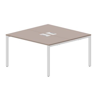 Strike STN2TL147 TRBL (Тортора/Белый) Составной стол на 2 рабочих места, 2 металлических аутлета