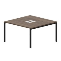 Strike STN2TL147 WNNR (Орех/Черный) Составной стол на 2 рабочих места, 2 металлических аутлета