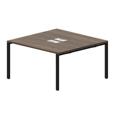 Strike STN2TL147 WNNR (Орех/Черный) Составной стол на 2 рабочих места, 2 металлических аутлета