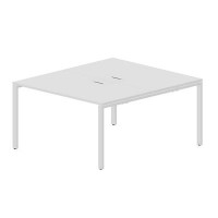 Strike STN2TL148 BLBL (Белый/Белый) Составной стол на 2 рабочих места, 2 металлических аутлета