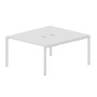 Strike STN2TL148 BLBL (Белый/Белый) Составной стол на 2 рабочих места, 2 металлических аутлета