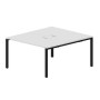 Strike STN2TL148 BLNR (Белый/Черный) Составной стол на 2 рабочих места, 2 металлических аутлета