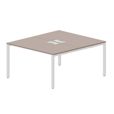 Strike STN2TL148 TRBL (Тортора/Белый) Составной стол на 2 рабочих места, 2 металлических аутлета