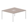 Strike STN2TL148 TRBL (Тортора/Белый) Составной стол на 2 рабочих места, 2 металлических аутлета