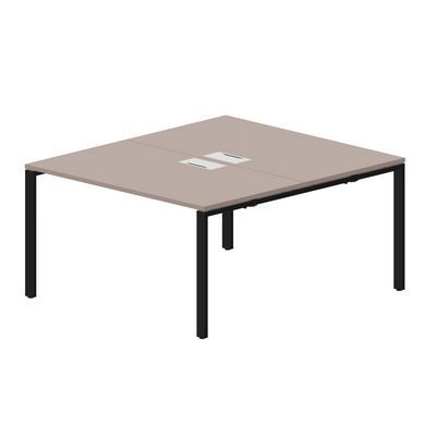 Strike STN2TL148 TRNR (Тортора/Черный) Составной стол на 2 рабочих места, 2 металлических аутлета