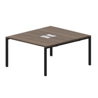 Strike STN2TL148 WNNR (Орех/Черный) Составной стол на 2 рабочих места, 2 металлических аутлета
