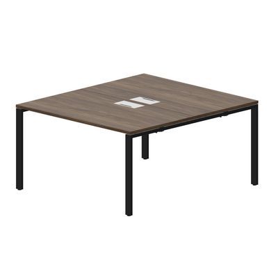 Strike STN2TL148 WNNR (Орех/Черный) Составной стол на 2 рабочих места, 2 металлических аутлета