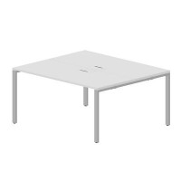Strike STN2TL167 BLAL (Белый/Алюминий) Составной стол на 2 рабочих места, 2 металлических аутлета