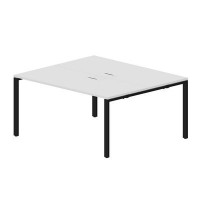 Strike STN2TL167 BLNR (Белый/Черный) Составной стол на 2 рабочих места, 2 металлических аутлета
