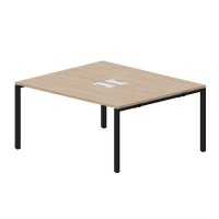 Strike STN2TL167 OWNR (Светлый дуб/Черный) Составной стол на 2 рабочих места, 2 металлических аутлета