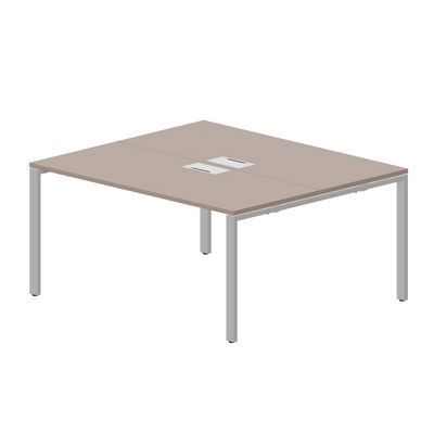 Strike STN2TL167 TRAL (Тортора/Алюминий) Составной стол на 2 рабочих места, 2 металлических аутлета