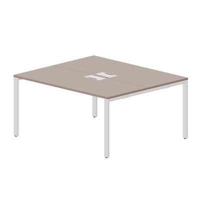 Strike STN2TL167 TRBL (Тортора/Белый) Составной стол на 2 рабочих места, 2 металлических аутлета