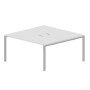 Strike STN2TL168 BLAL (Белый/Алюминий) Составной стол на 2 рабочих места, 2 металлических аутлета