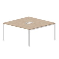 Strike STN2TL168 OWBL (Светлый дуб/Белый) Составной стол на 2 рабочих места, 2 металлических аутлета