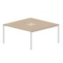 Strike STN2TL168 OWBL (Светлый дуб/Белый) Составной стол на 2 рабочих места, 2 металлических аутлета