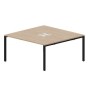 Strike STN2TL168 OWNR (Светлый дуб/Черный) Составной стол на 2 рабочих места, 2 металлических аутлета