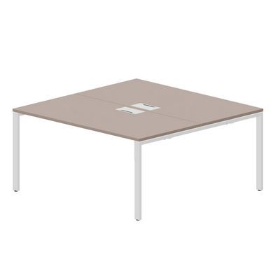 Strike STN2TL168 TRBL (Тортора/Белый) Составной стол на 2 рабочих места, 2 металлических аутлета