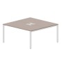 Strike STN2TL168 TRBL (Тортора/Белый) Составной стол на 2 рабочих места, 2 металлических аутлета