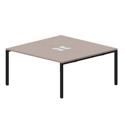 Strike STN2TL168 TRNR (Тортора/Черный) Составной стол на 2 рабочих места, 2 металлических аутлета