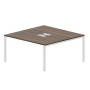 Strike STN2TL168 WNBL (Орех/Белый) Составной стол на 2 рабочих места, 2 металлических аутлета
