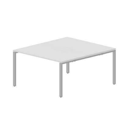 Strike STN2TM148 BLAL (Белый/Алюминий) Составной стол на 2 рабочих места, меламиновые аутлеты
