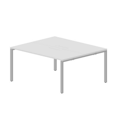 Strike STN2TM167 BLAL (Белый/Алюминий) Составной стол на 2 рабочих места, меламиновые аутлеты