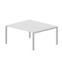 Strike STN2TM167 BLAL (Белый/Алюминий) Составной стол на 2 рабочих места, меламиновые аутлеты