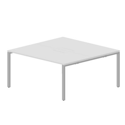 Strike STN2TM168 BLAL (Белый/Алюминий) Составной стол на 2 рабочих места, меламиновые аутлеты