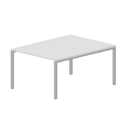 Strike STN2TS128 BLAL (Белый/Алюминий) Составной стол на 2 рабочих места