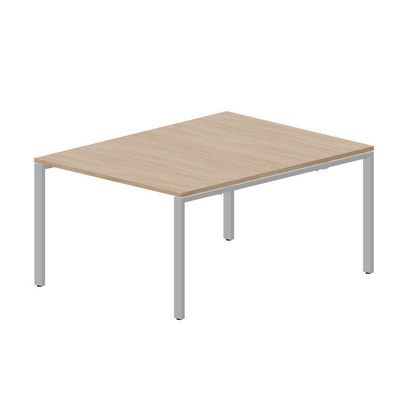 Strike STN2TS128 OWAL (Светлый дуб/Алюминий) Составной стол на 2 рабочих места