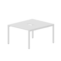 Strike STN2TV127 BLBL (Белый/Белый) Составной стол на 2 рабочих места, 2 эргономичных выреза