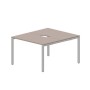 Strike STN2TV127 TRAL (Тортора/Алюминий) Составной стол на 2 рабочих места, 2 эргономичных выреза