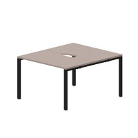 Strike STN2TV127 TRNR (Тортора/Черный) Составной стол на 2 рабочих места, 2 эргономичных выреза