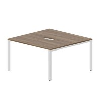 Strike STN2TV127 WNBL (Орех/Белый) Составной стол на 2 рабочих места, 2 эргономичных выреза