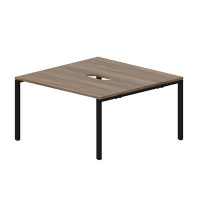 Strike STN2TV127 WNNR (Орех/Черный) Составной стол на 2 рабочих места, 2 эргономичных выреза