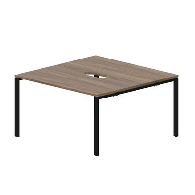 Strike STN2TV127 WNNR (Орех/Черный) Составной стол на 2 рабочих места, 2 эргономичных выреза
