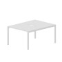 Strike STN2TV128 BLBL (Белый/Белый) Составной стол на 2 рабочих места, 2 эргономичных выреза