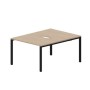 Strike STN2TV128 OWNR (Светлый дуб/Черный) Составной стол на 2 рабочих места, 2 эргономичных выреза