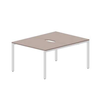 Strike STN2TV128 TRBL (Тортора/Белый) Составной стол на 2 рабочих места, 2 эргономичных выреза