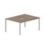 Strike STN2TV128 WNAL (Орех/Алюминий) Составной стол на 2 рабочих места, 2 эргономичных выреза