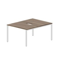 Strike STN2TV128 WNBL (Орех/Белый) Составной стол на 2 рабочих места, 2 эргономичных выреза