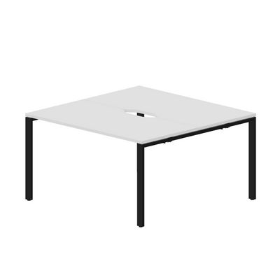 Strike STN2TV147 BLNR (Белый/Черный) Составной стол на 2 рабочих места, 2 эргономичных выреза