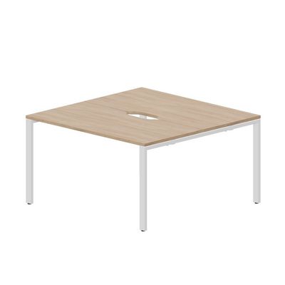 Strike STN2TV147 OWBL (Светлый дуб/Белый) Составной стол на 2 рабочих места, 2 эргономичных выреза
