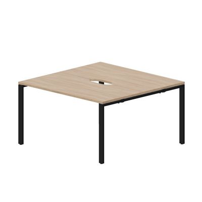 Strike STN2TV147 OWNR (Светлый дуб/Черный) Составной стол на 2 рабочих места, 2 эргономичных выреза