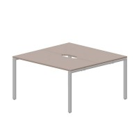 Strike STN2TV147 TRAL (Тортора/Алюминий) Составной стол на 2 рабочих места, 2 эргономичных выреза