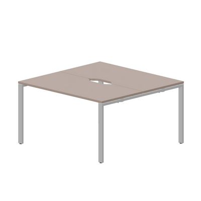 Strike STN2TV147 TRAL (Тортора/Алюминий) Составной стол на 2 рабочих места, 2 эргономичных выреза